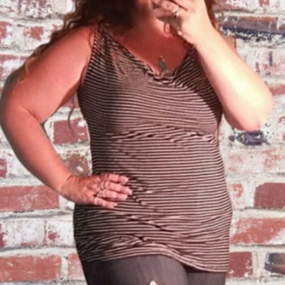 GAP Tops - Gap Maternity Tank Top Tunic Striped Navy M